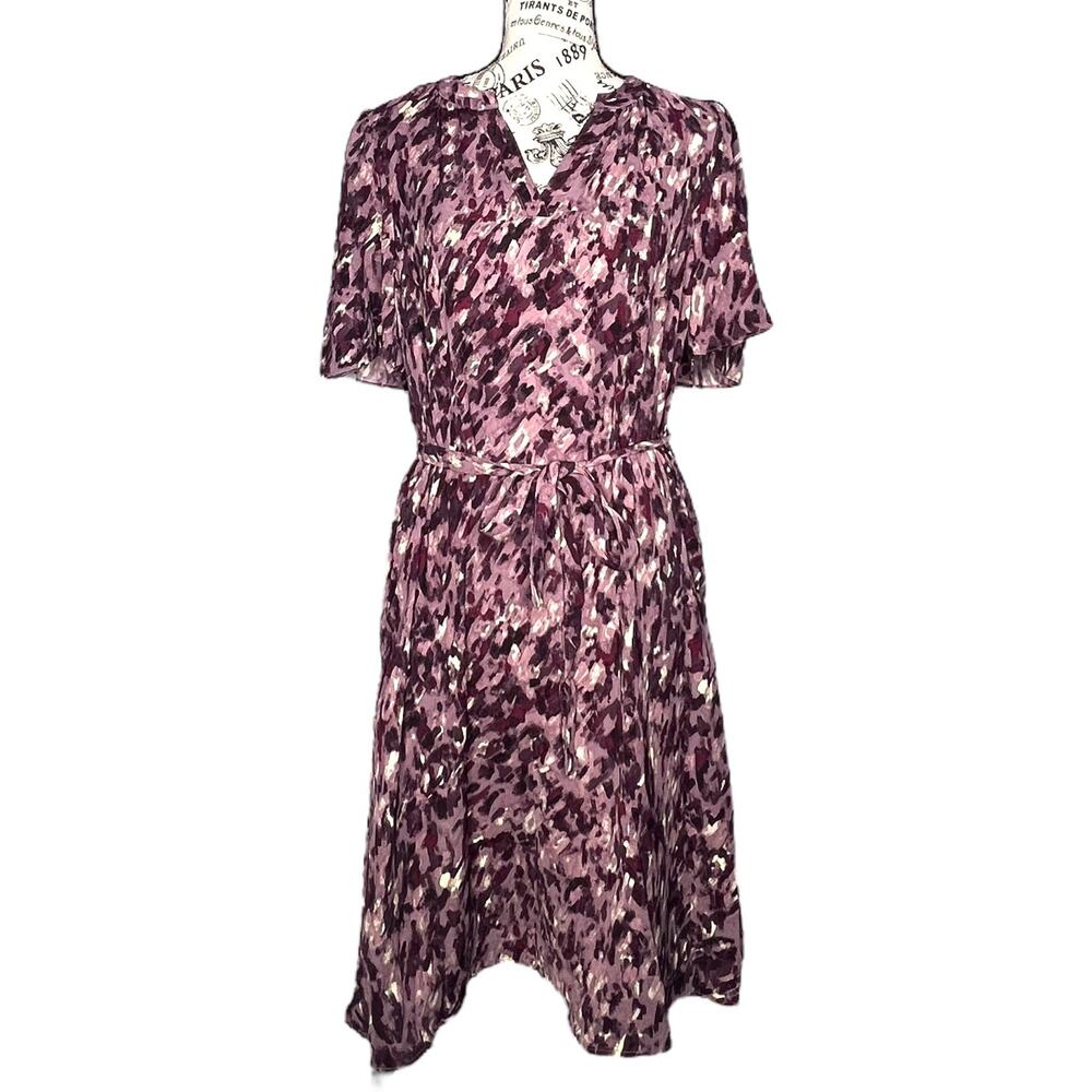 41Hawthorn (XS) Abstract Split Neck Waist Tie Pocketed Dress - Stitch Fix